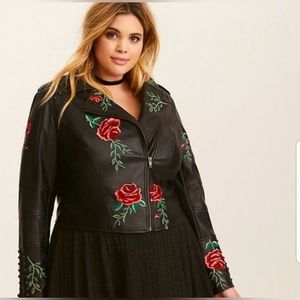 Torrid Black Faux Leather Moto Jacket Size 2 (18/20)